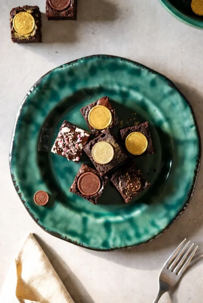 Pot of Gold Brownie Bites mini fudgy brownie bites