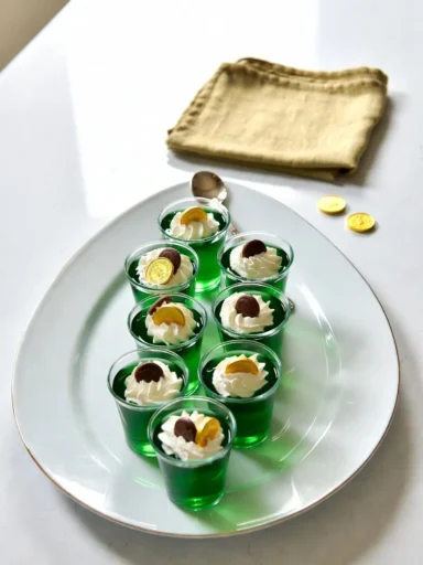 Pot of Gold Jello Cups bright green Jello cups set