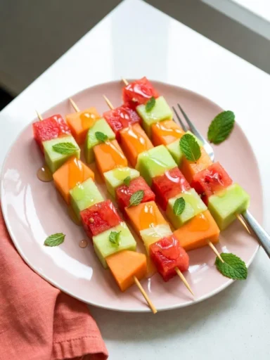 Rainbow Melon Skewers