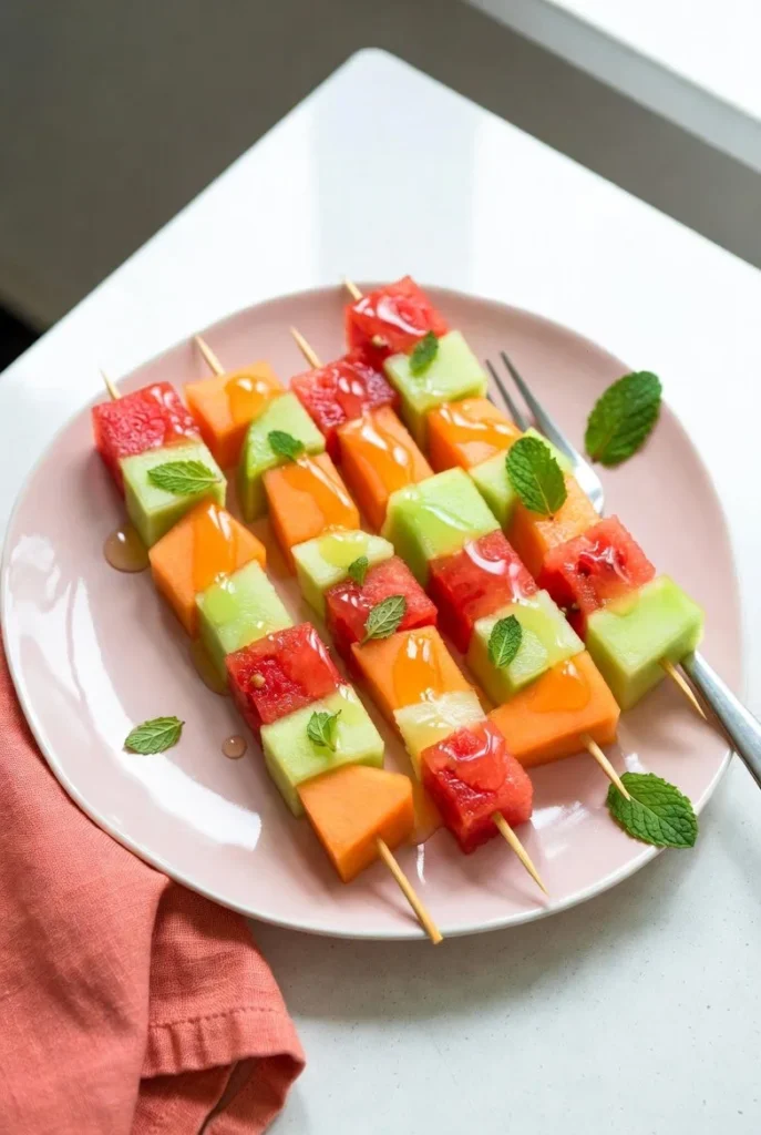 Rainbow Melon Skewers