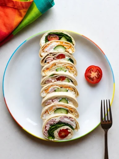 Rainbow Pinwheel Sandwiches