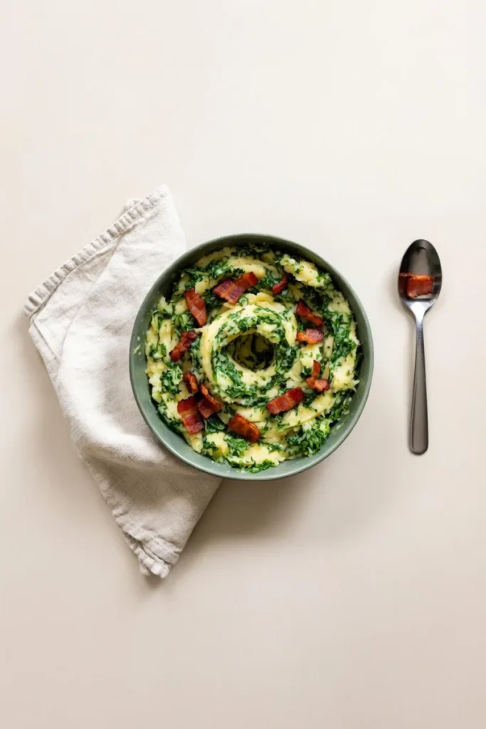 Creamy Mashed Potatoes with Kale and Bacon