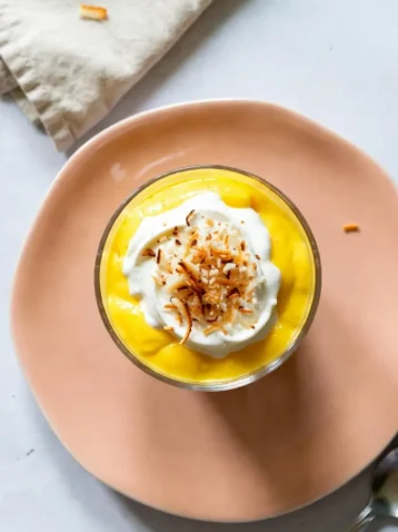 CreamyMangoMousseWithCoconutWhippedCream