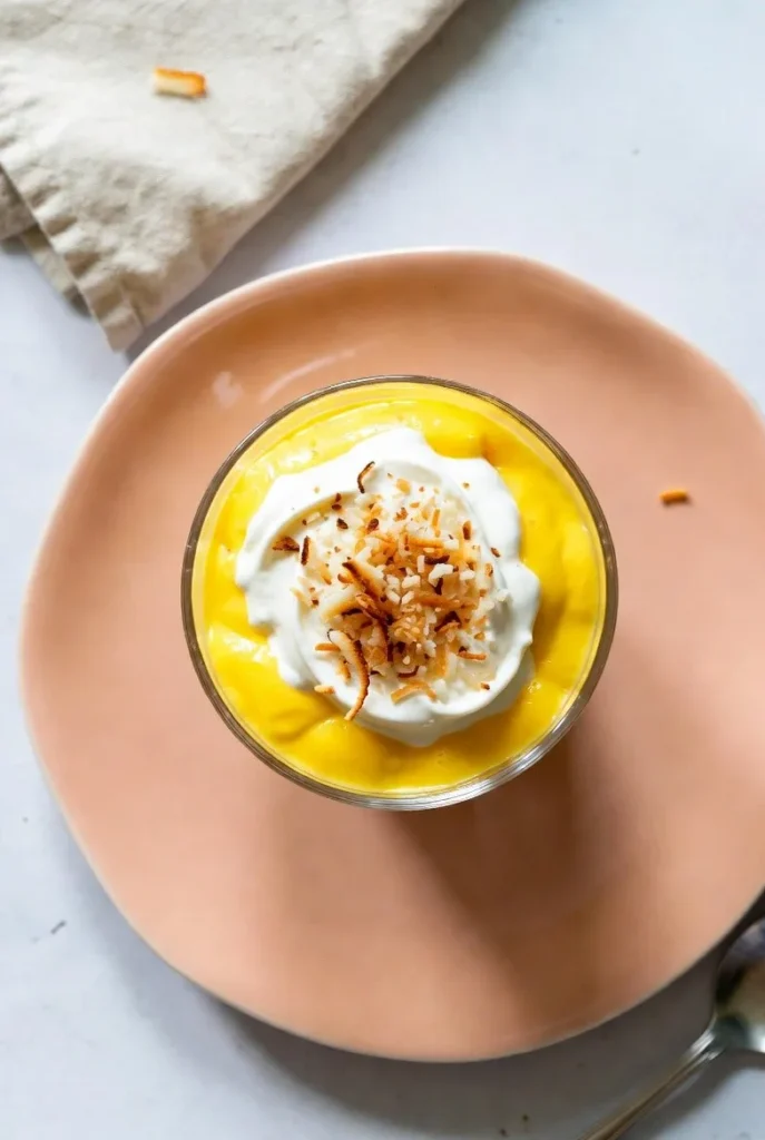 CreamyMangoMousseWithCoconutWhippedCream